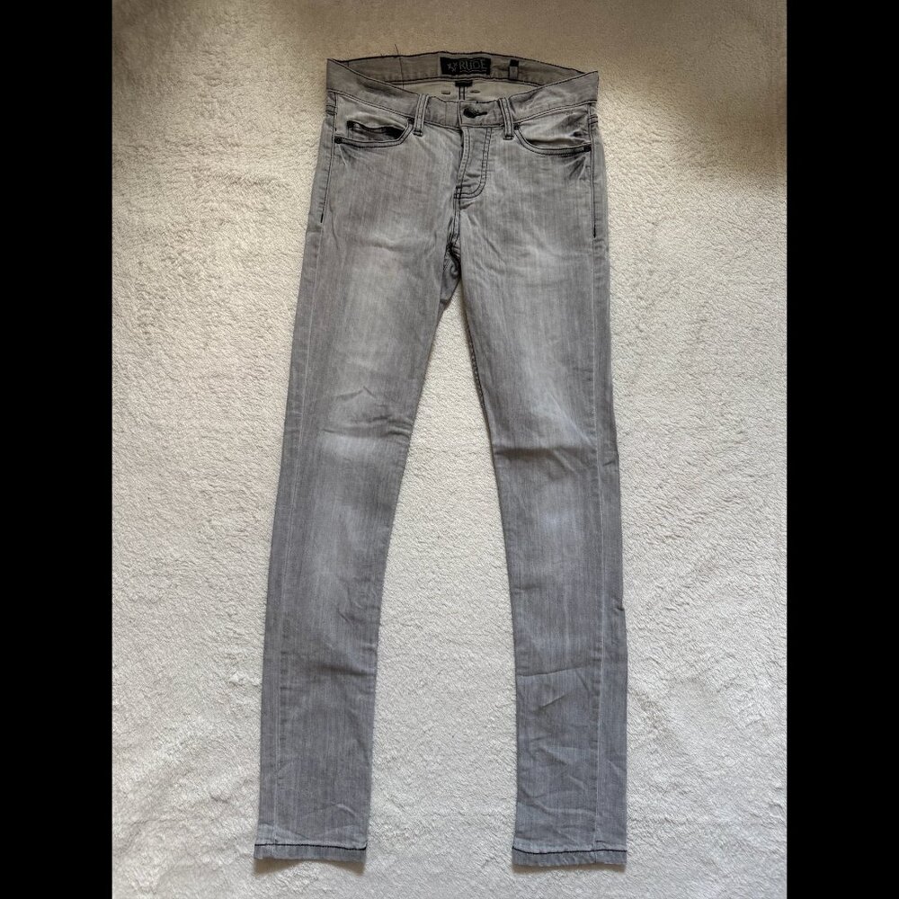 RUDE Gray Low-Rise Slim Jeans